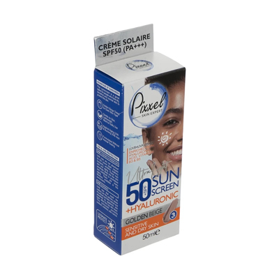 کرم ضدافتاب spf50 بژروشن پوست خشک وحساس50میل . پیکسل